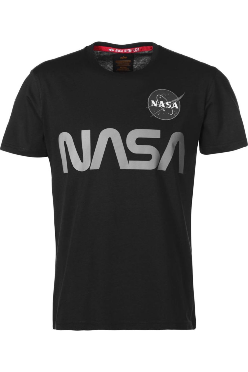 Tricou barbati, Alpha Industries NASA Reflective T 178501-03, Bumbac, L, Negru