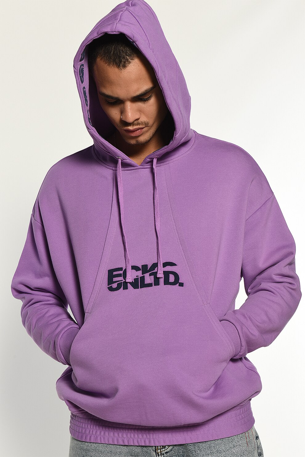 Ecko, Hanorac cu logo brodat, Lila