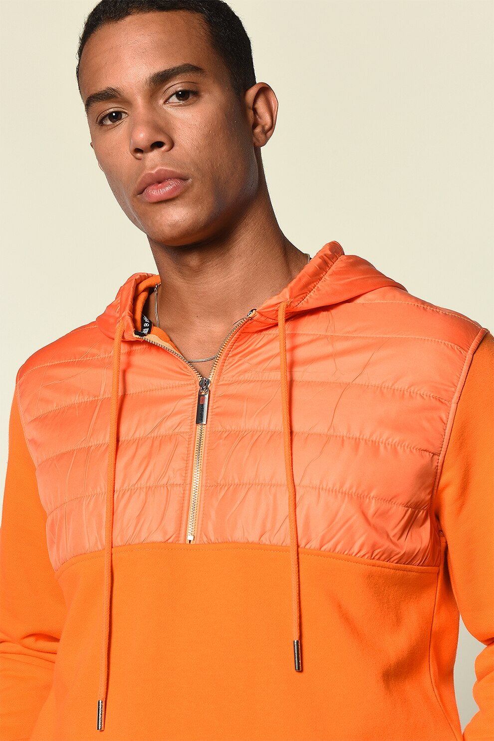 Ecko, Hanorac cu fermoar scurt si segmente matlasate Steve, Oranj