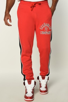 Ecko, Pantaloni sport cu benzi laterale contrastante Tim, Corai Ecko, Pantaloni sport cu benzi laterale contrastante Tim, Corai