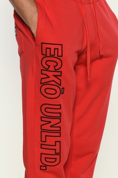 Ecko, Pantaloni sport cu logo brodat Tyler, Rosu Ecko, Pantaloni sport cu logo brodat Tyler, Rosu