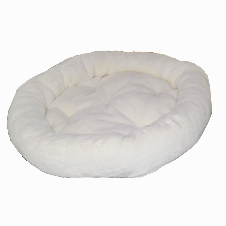 Műszőrme fekhely, törtfehér Ø 80 cm