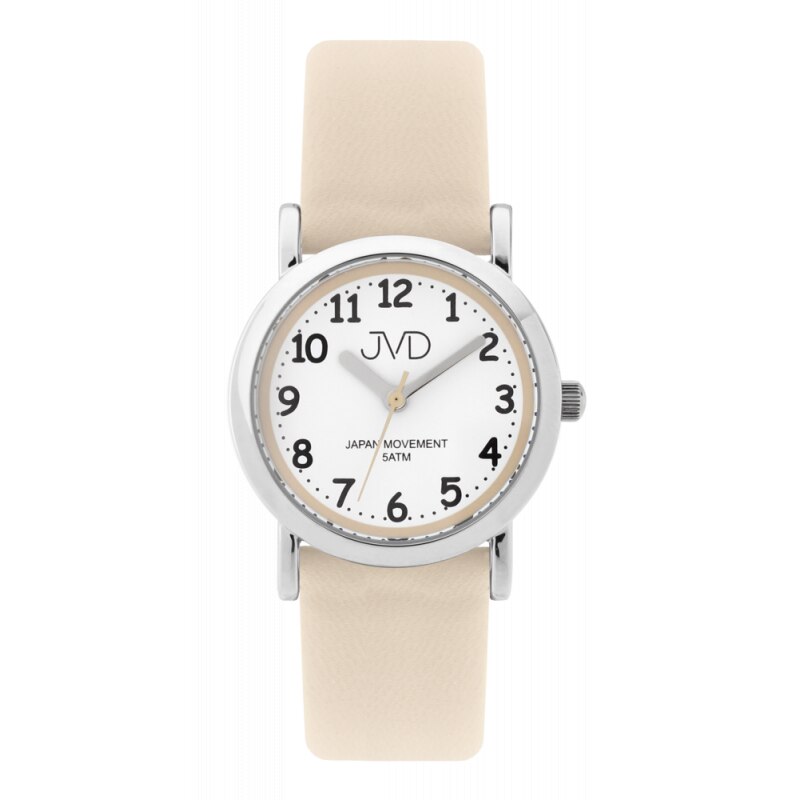 Ceas pentru copii JVD, 5 ATM, Crem