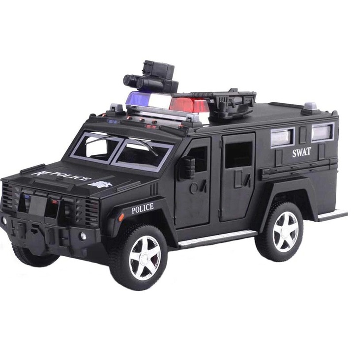 Deliny elektronikus malacpersely, rendőrautó, PIN kóddal, fekete