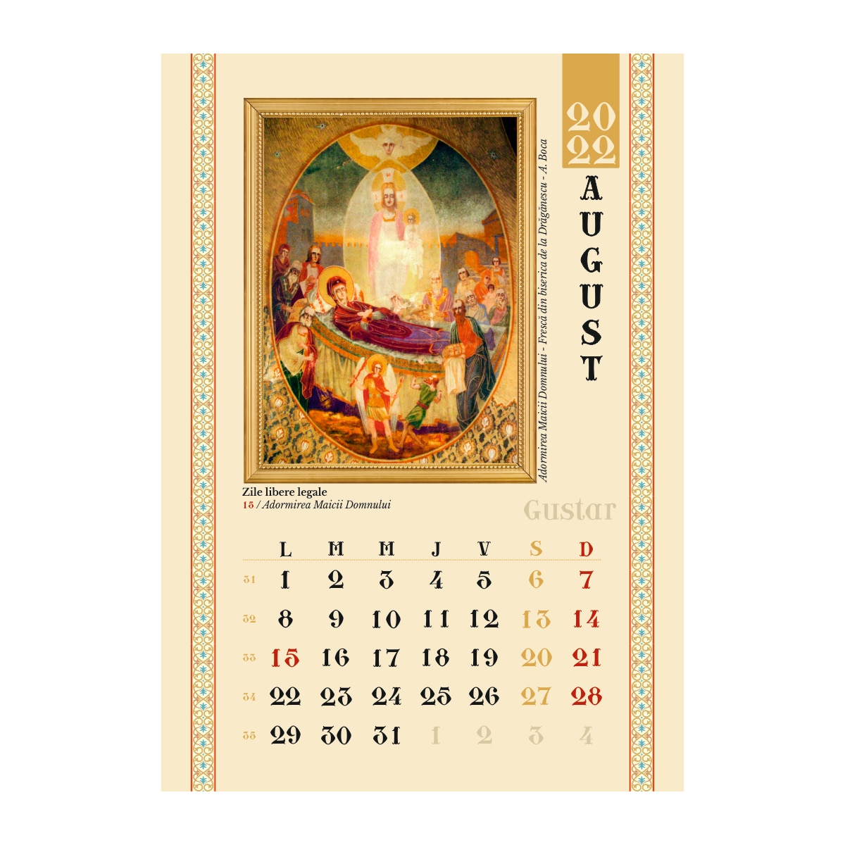 Calendar crestin ortodox, de birou, Sfantul Ardealului, 2022, 16x23 cm