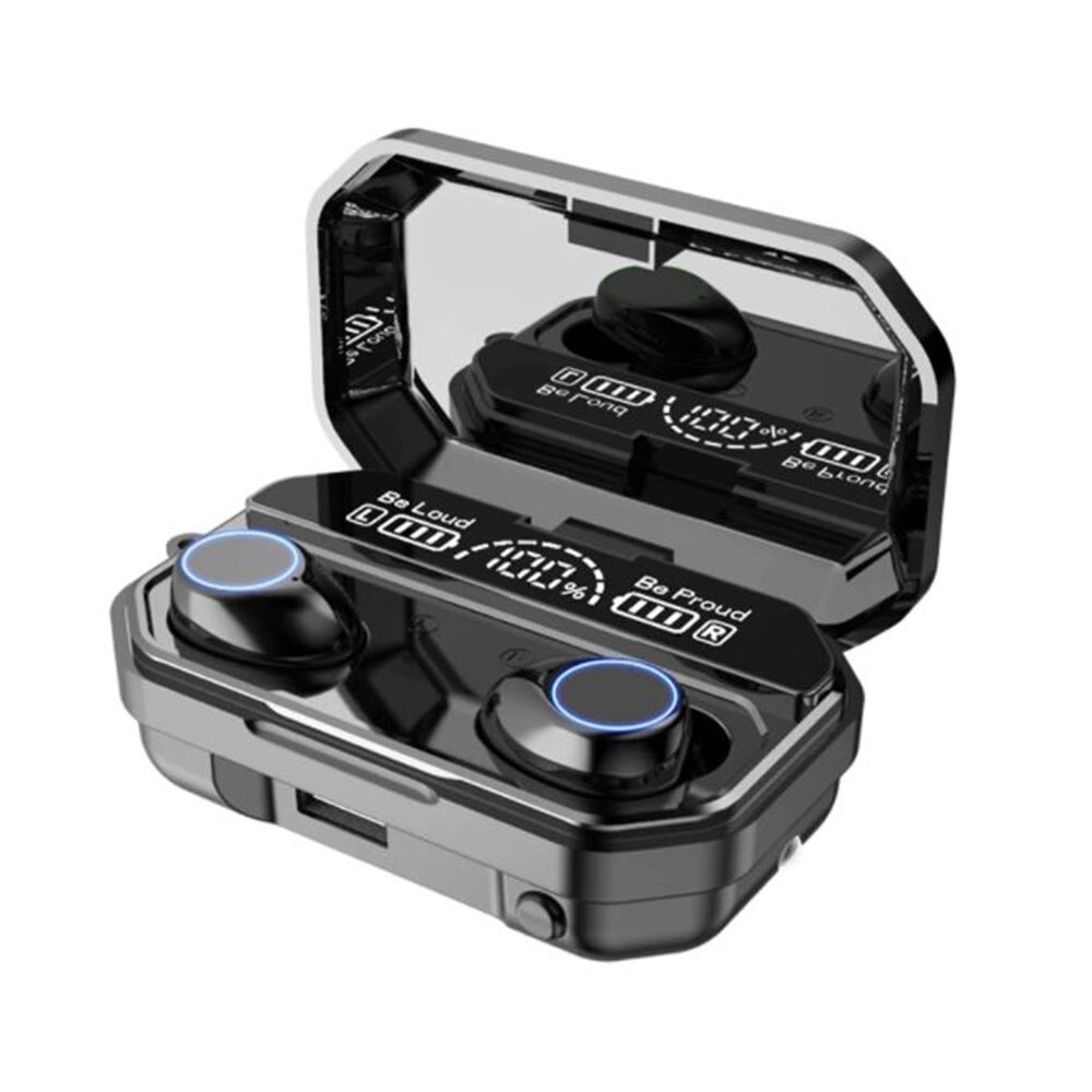 Casti wireless SIKS®, TWS, Bluetooth 5.1,afisaj digital led, touch, negre, tehnologie fara fir