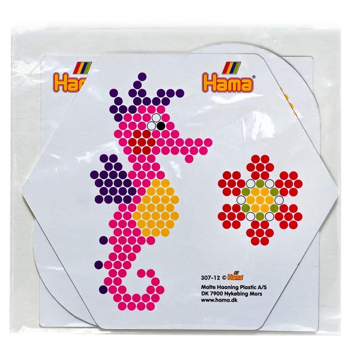 Set carti cu model pentru margele, Hama, 12 carduri, Multicolor
