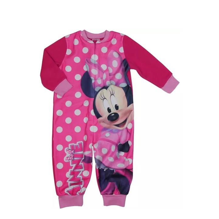 Disney Minnie Mouse Romper 6-61178 3-54, hosszú ujjú, cipzáras, ciklámen, 3-4 év