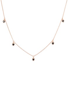 Loisir by Oxette, Colier placat cu aur de 18K cu pandantive din cristal, Auriu/Negru Loisir by Oxette, Colier placat cu aur de 18K cu pandantive din cristal, Auriu/Negru