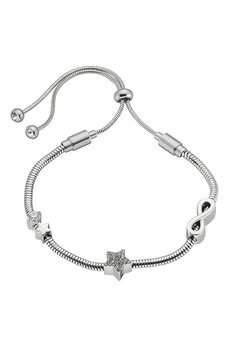Loisir by Oxette, Bratara cu clema glisanta si cristale, Argintiu Loisir by Oxette, Bratara cu clema glisanta si cristale, Argintiu