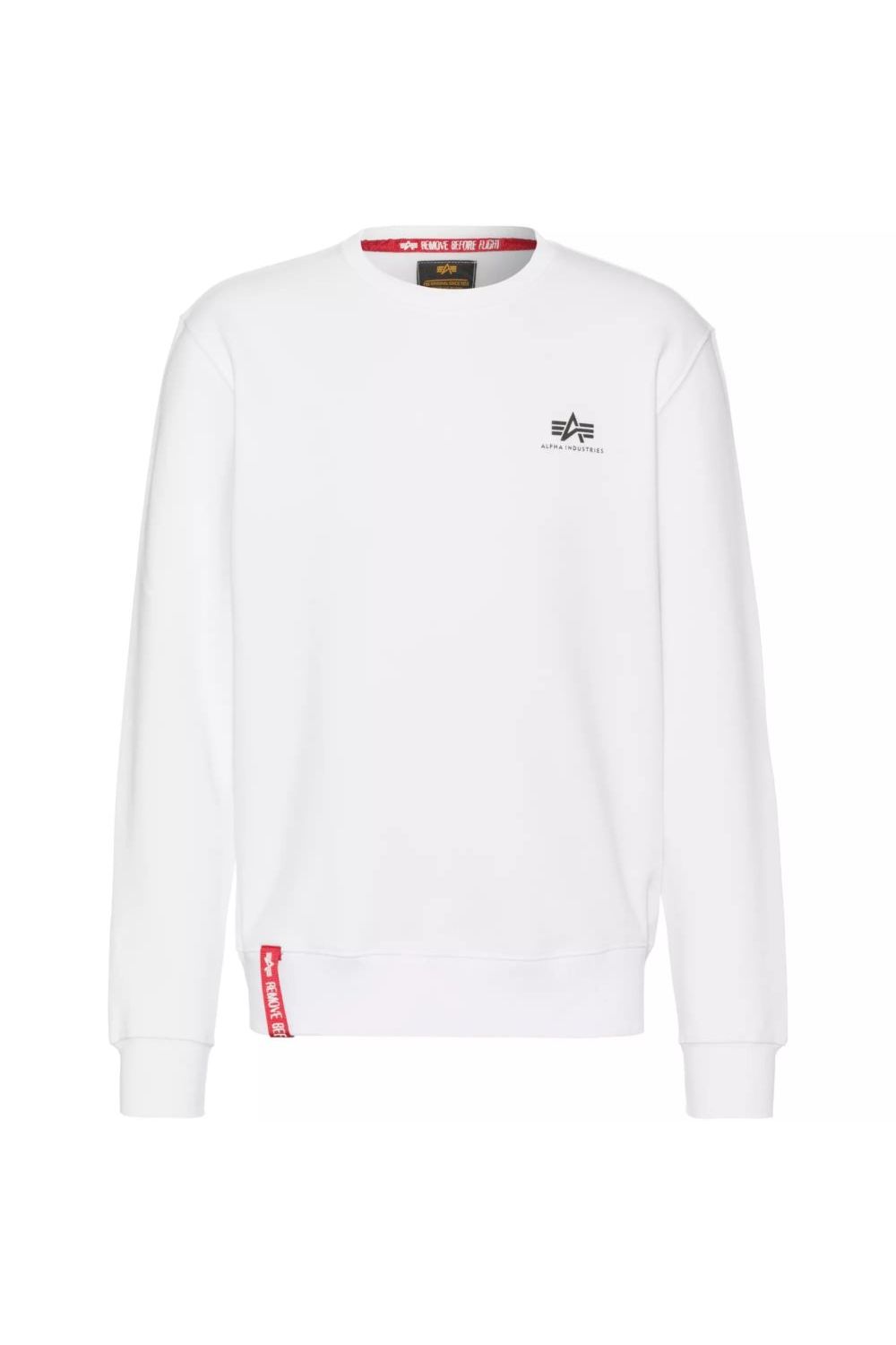 Pulover barbati, Alpha Industries Basic Sweater Small Logo 188307-0, Bumbac/Poliester, XL, Alb