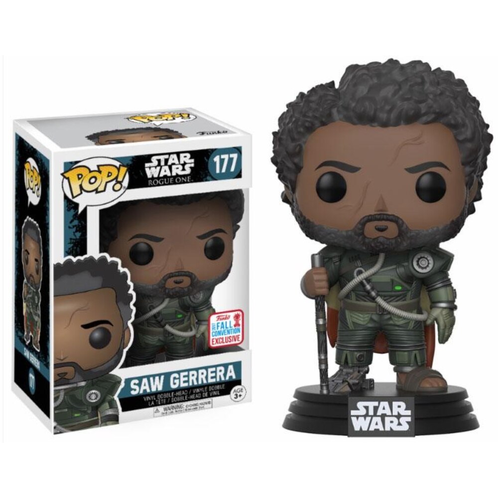 Figurina Saw Gerrera, FunKo, Pop, Star Wars Rogue One, 10 cm, Multicolor