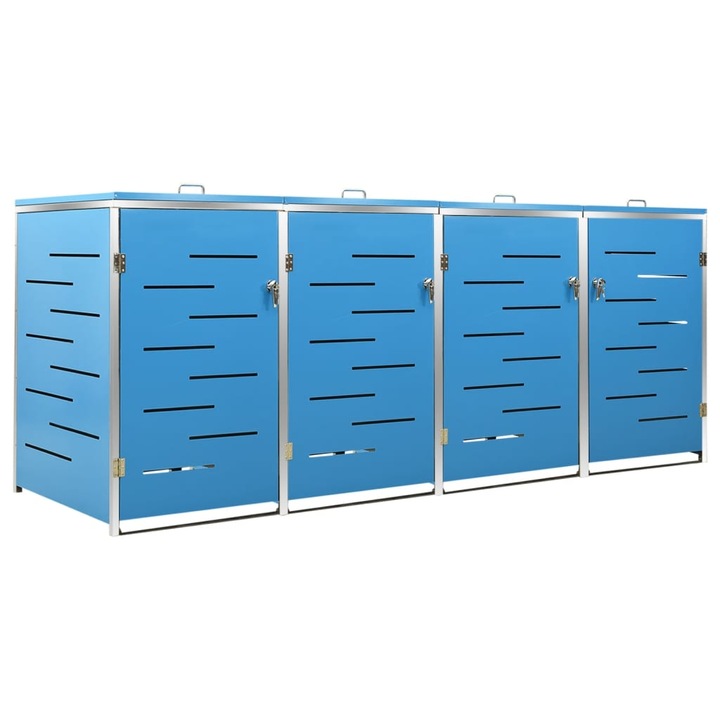 Magazie pentru patru pubele 276 vidaXL,5x77,5x112,5 cm otel inoxidabil, 59.5 kg