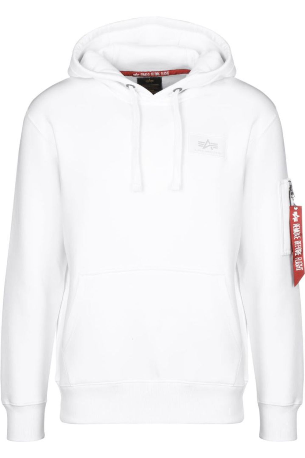 Hanorac barbati, Alpha Industries Back Print Hoody 178318-09, Bumbac/Poliester, Alb, Alb