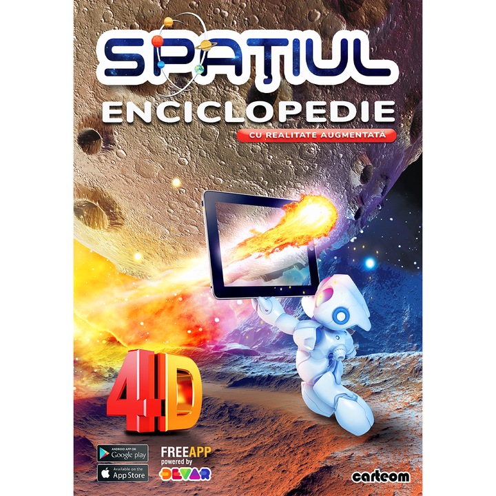 Spatiul - Enciclopedie cu Realitate Augmentata, carte interactiva 4D, Cartonata, 52 pagini
