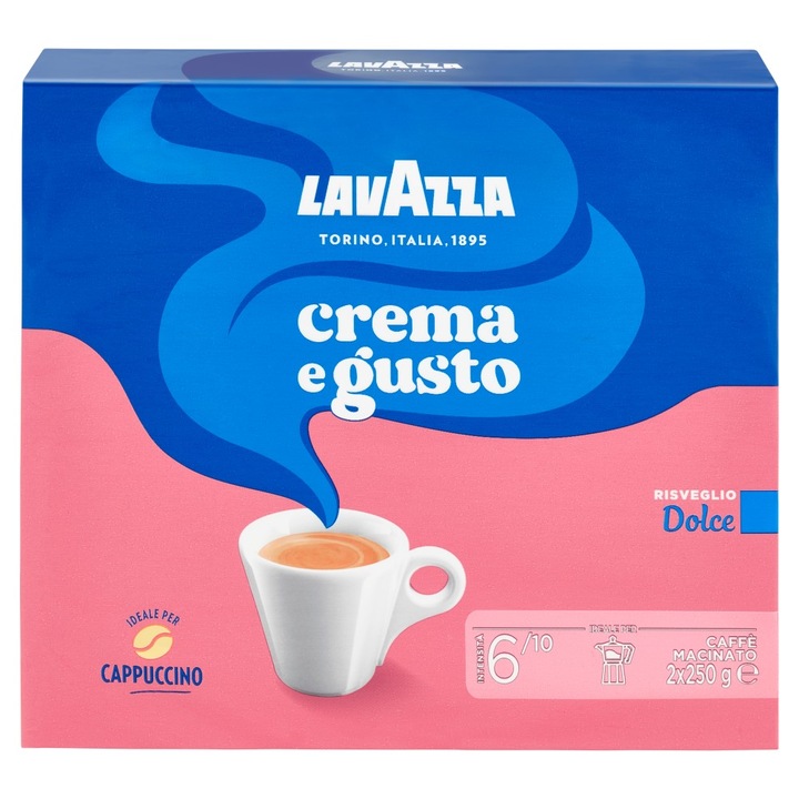 Cafea macinata Lavazza Crema E Gusto-gust dulce 2X250 gr