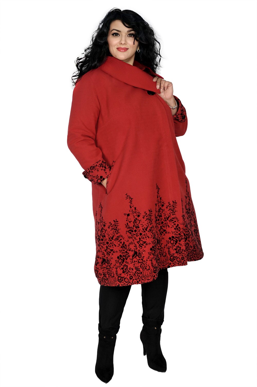 Palton Smaranda, model 11980, Rosu