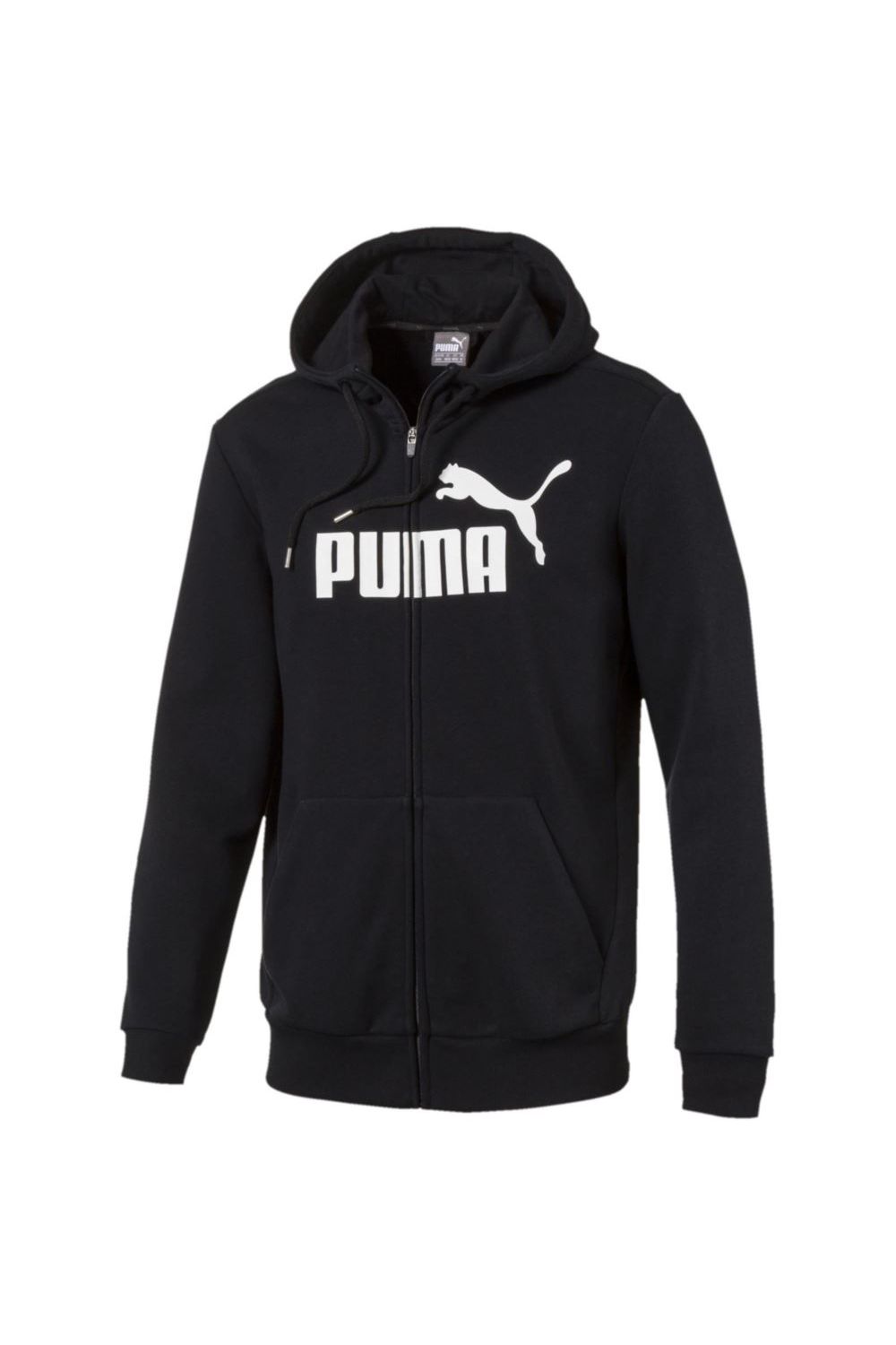 Hanorac barbati, Puma ESS No.1 Logo FZ Hoody 590569 01, Bumbac/Poliester, Negru, Negru
