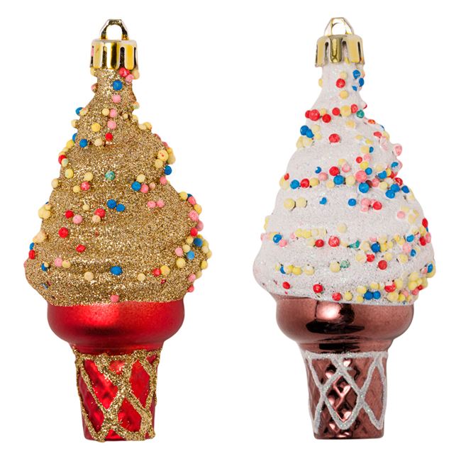 Set 2 globulete, Zola®, pentru bradut, model inghetata, 11 cm