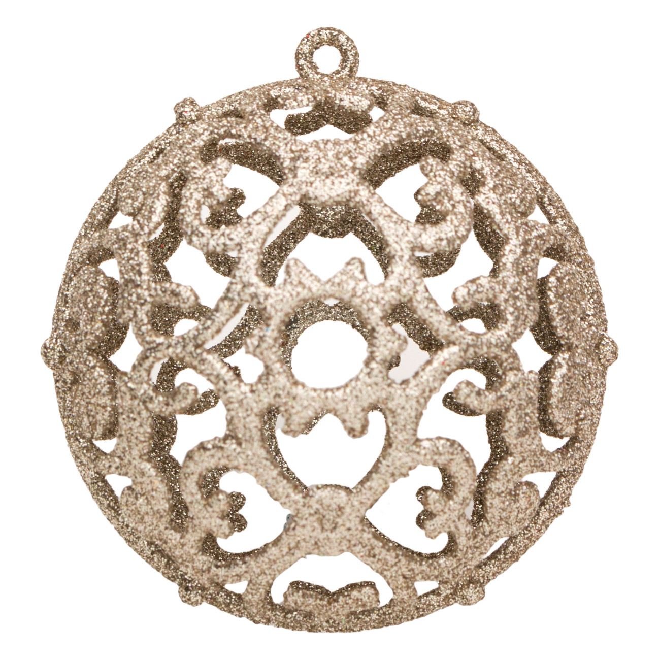 Set 6 globulete, Zola®, pentru bradut, aurii, in forma decupata, 8 cm