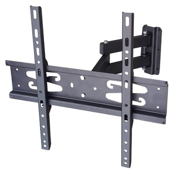 Suport TV LCD / LED Deco, pe perete, reglabil, dubla articulatie din 3 brate, metal, 80 - 140 cm, 30 kg, negru Suport TV LCD / LED Deco, pe perete, reglabil, dubla articulatie din 3 brate, metal, 80 - 140 cm, 30 kg, negru