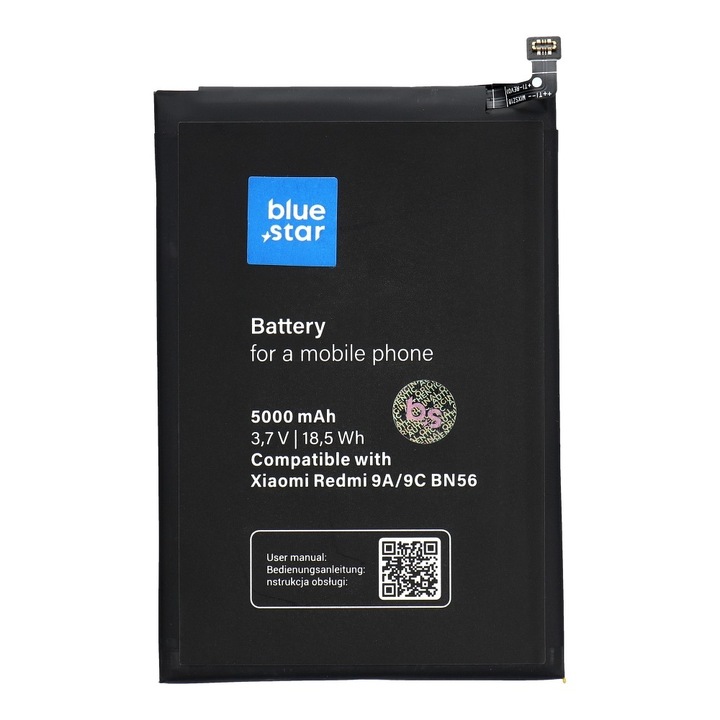 Utángyártott akkumulátor Xiaomi Redmi 9A// 9C / POCO M2 Pro (BN56) 5000 mAh Li-Ion Blue Star