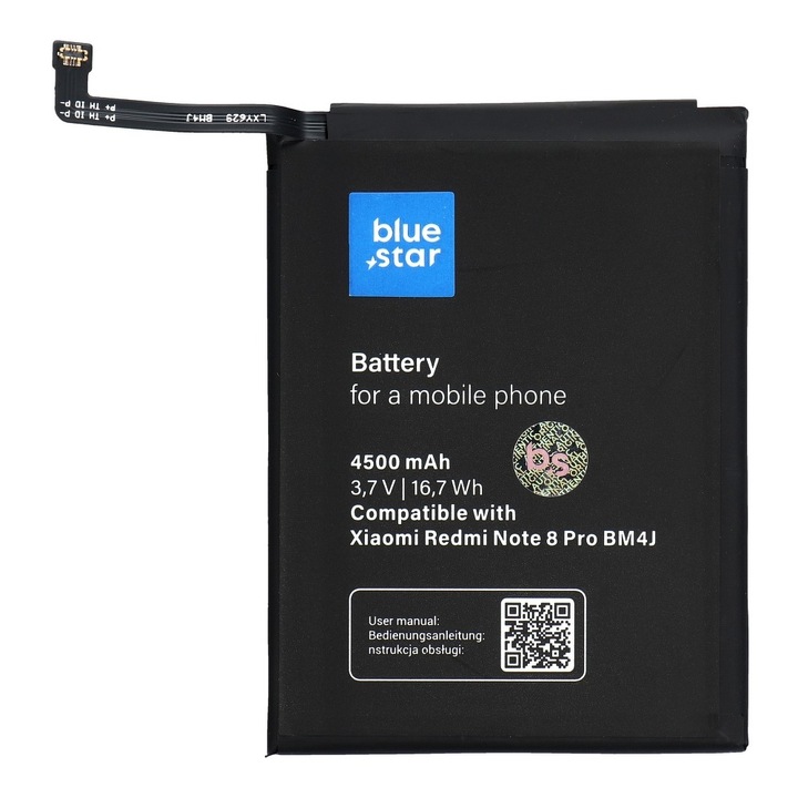 Utángyártott akkumulátor Xiaomi Redmi Note 8 PRO (BM4J) 4500 mAh Li-Ion Blue Star