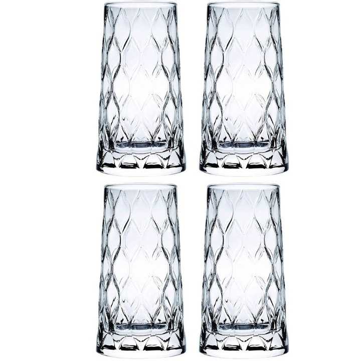 Pasabahce Leafy Long Drink Pohár készlet, 345 ml, 4 db