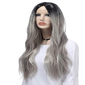 Peruca lunga, Ombre, Gri, 70 cm Peruca lunga, Ombre, Gri, 70 cm