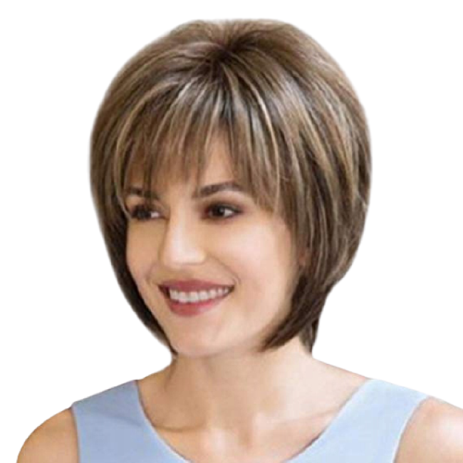 Peruca dama, Material sintetic, Maro, 20 cm