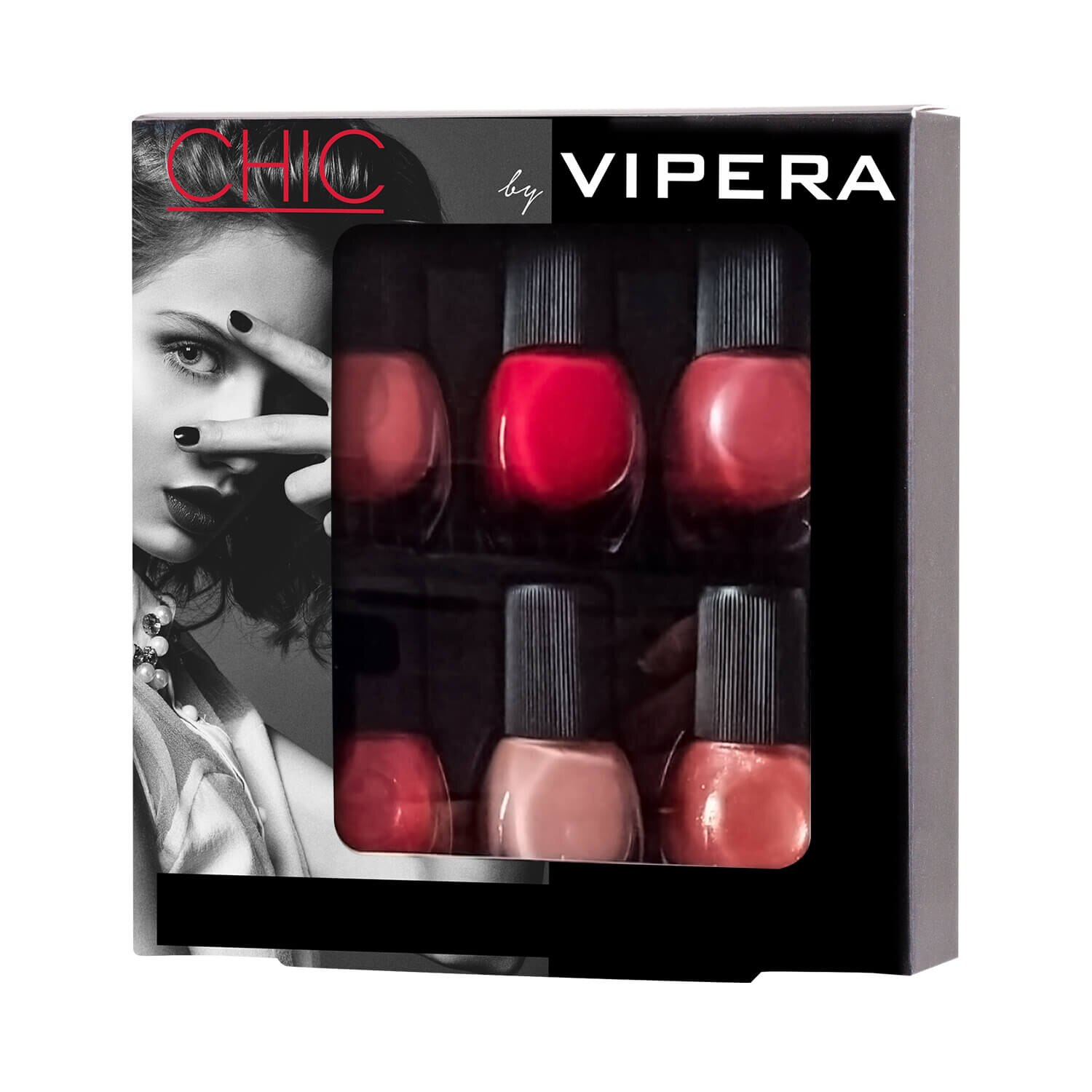 Seturi de 6 lacuri de unghii in cutie cadou CHIC 19 by VIPERA 19 superb 6 x 5.5ml (10,106,107,108,121,123)