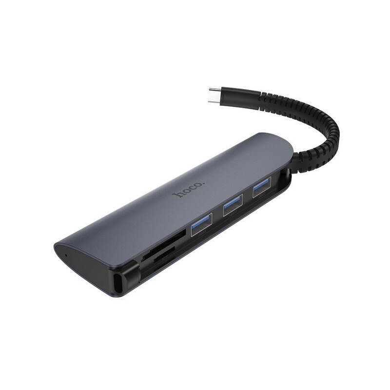 Hub Multifunctional Hoco Easy Connect Type-C La 3 x Usb 3.0, 1x SD, 1 x TF - 726810