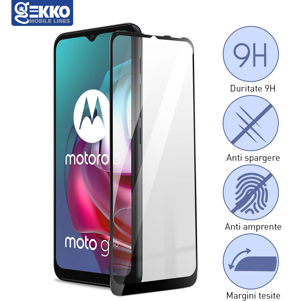 Folie sticla pentru Motorola Moto G30 / G20, G10 - Tempered Glass 6D, Full Glue, protectie ecran, margini negre, usor curbate iShield® Contur negru