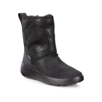 Cizme copii, Ecco Ukiuk Kid's, piele intoarsa, sintetic, blana, fermoar, negru Cizme copii, Ecco Ukiuk Kid's, piele intoarsa, sintetic, blana, fermoar, negru