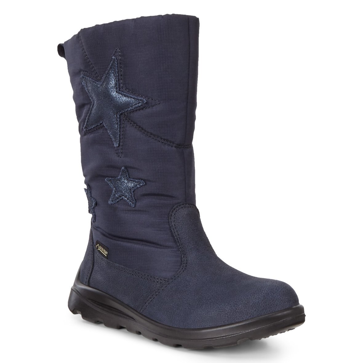 Cizme Copii, Ecco Janni, piele intoarsa, textil, blana, fermoar, albastru