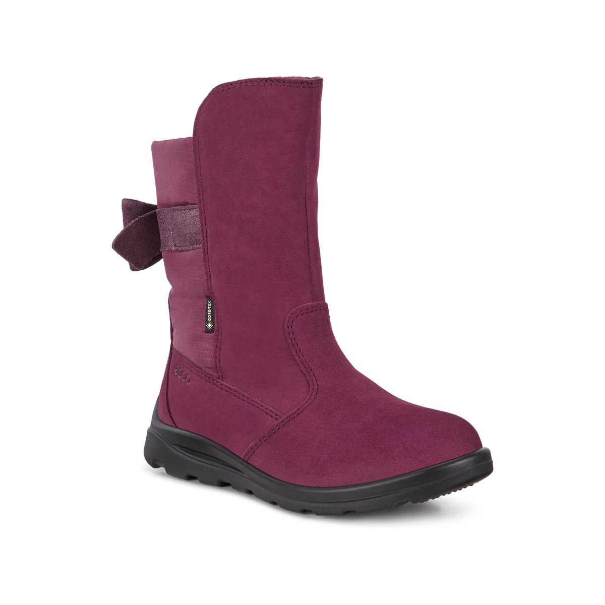 Cizme Copii, Ecco Jeni Snow, piele intoarsa, textil, blana, fermoar, mov