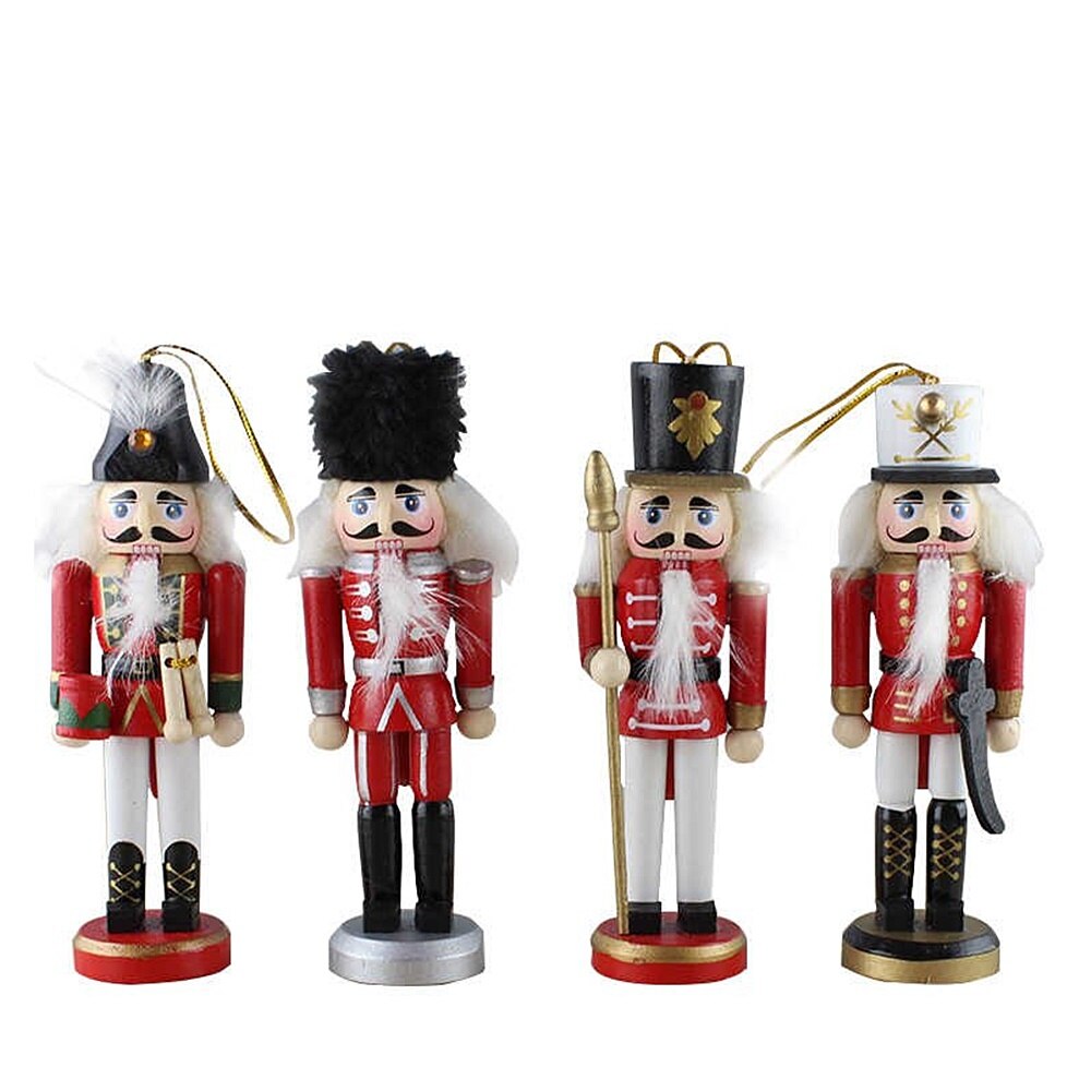 Set 4 Spargator de nuci Red Nutcracker 12.5cm, lemn, multicolor