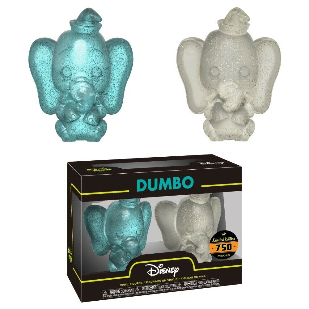 Set 2 figurine Dumbo, FunKo, Hikari, 10 cm, Albastru/Gri