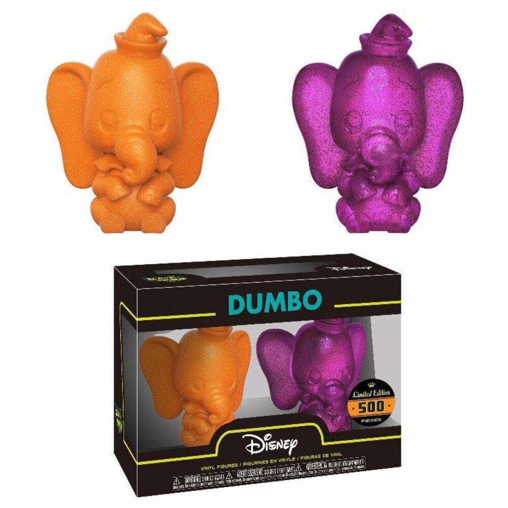 Set 2 figurine Dumbo, FunKo, Hikari, 10 cm, Portocaliu/Mov