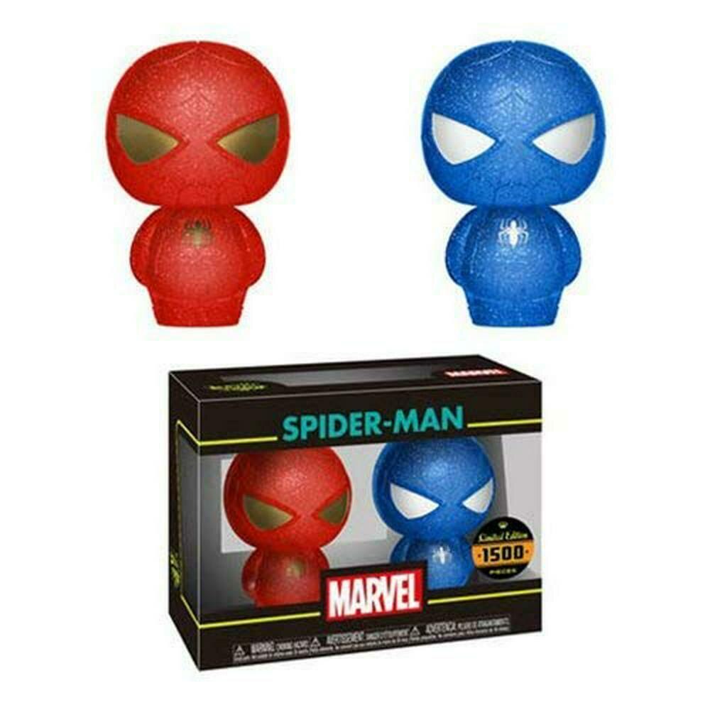 Set 2 figurine Spider-Man, FunKo, Hikari, 10 cm, Rosu/Albastru