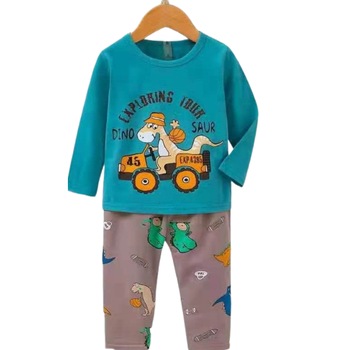 Pijama copii,Bubu-Still,Model baietel,1 an,80 cm,albastru gri