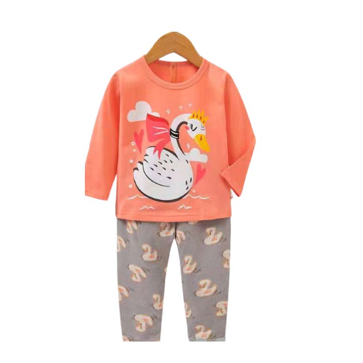 Pijama copii,Bubu-Still,Model fetita, 3 ani, 100 cm,Crem/Roz somon