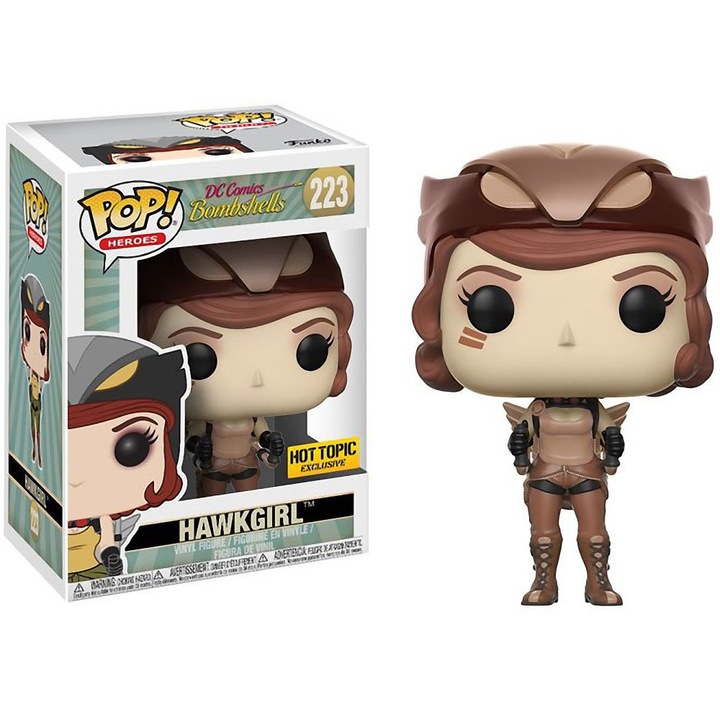 Figurina Funko POP! Bombshells Hawkgirl 223, culoare brown, design vintage, dimensiuni mici