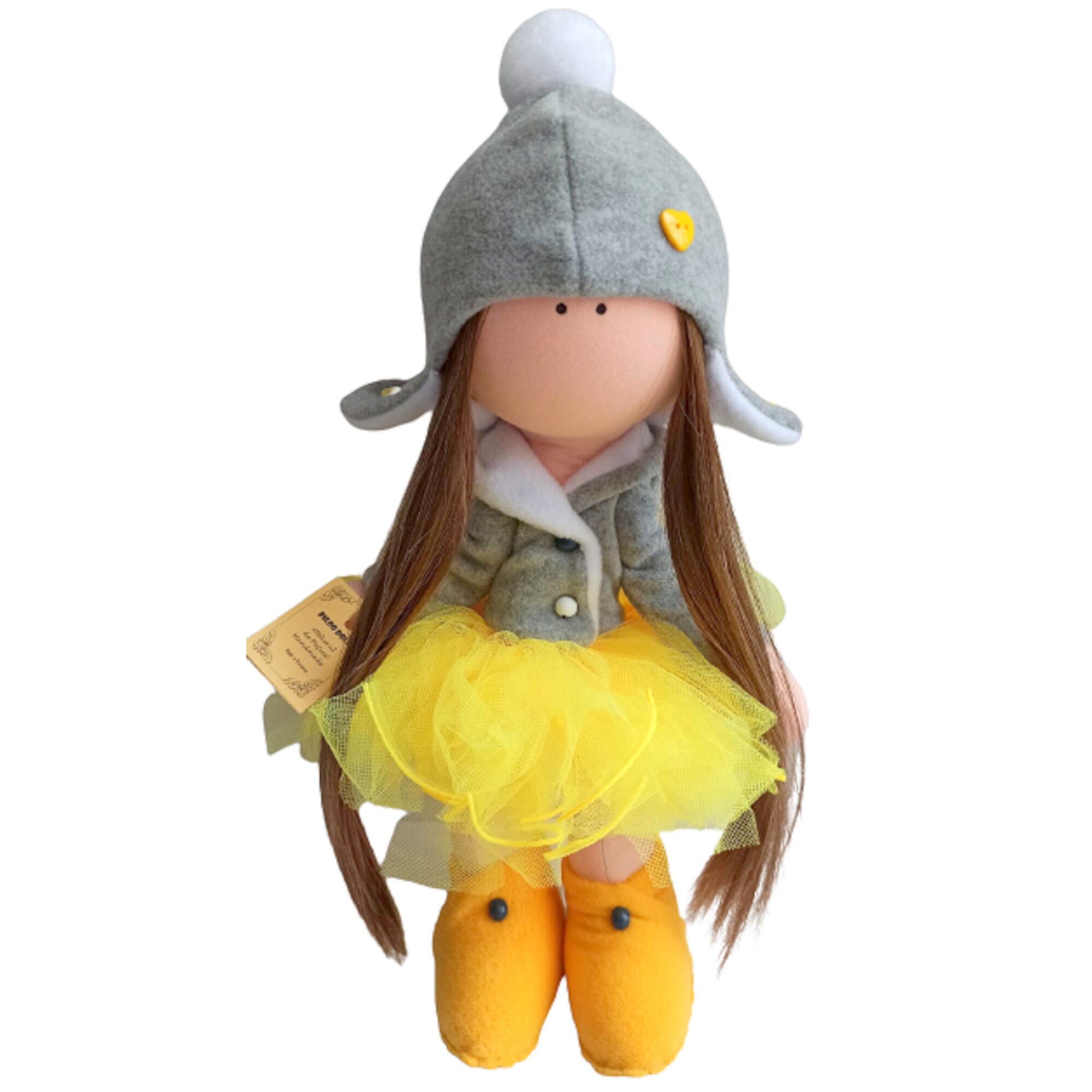 Papusa Biloo Doll Alberta, Creatie handmade, dimensiune 43 cm