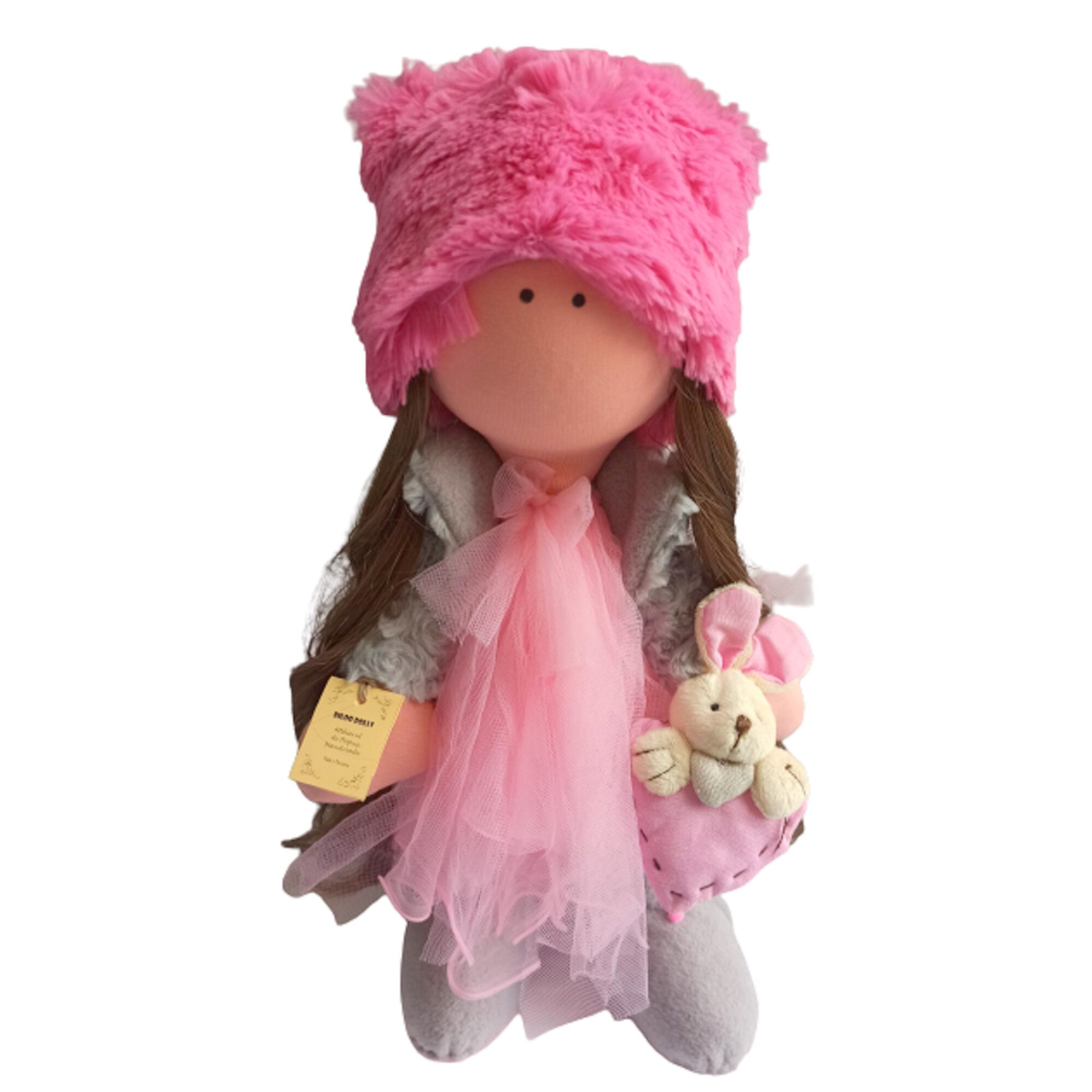 Papusa Biloo Doll Ilona, Creatie handmade, dimensiune 43 cm