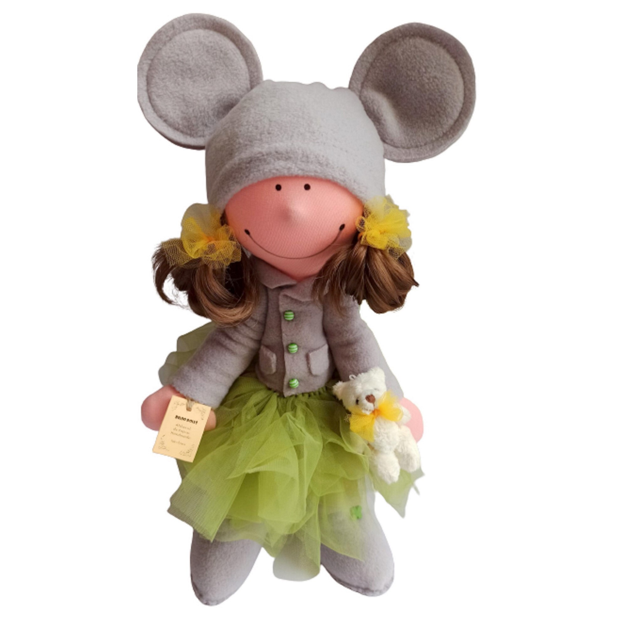 Papusa Biloo Doll Geena, Creatie handmade, inaltime 43 cm