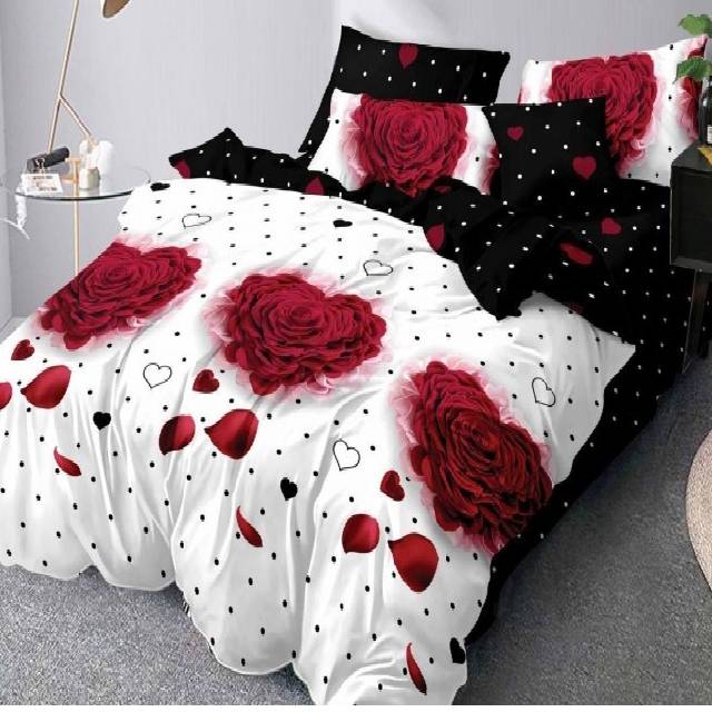 Lenjerie 6 piese din Bumbac Finet, model Syggy Rose Heart 235 x 240