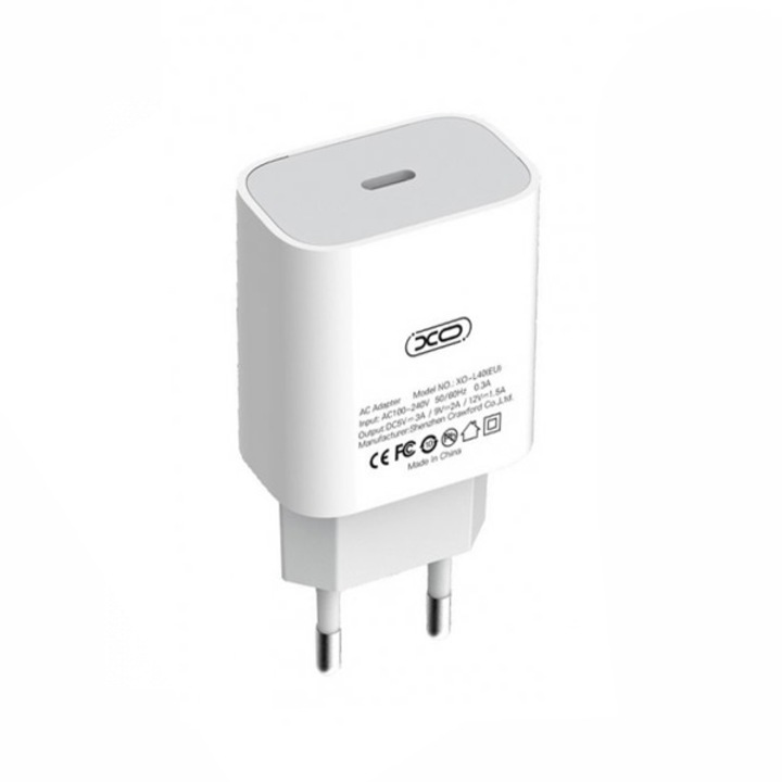 Зарядно устройство XO-L40, Бързо зареждане 18W, за Iphone 13/ 13 Pro Max, 220V, Бяло
