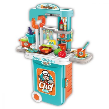 Set 3 in 1 bucatarie in troler cu 28 de accesorii si ustensile de jucarie,legume, condimente, alte alimente, pentru copii cu lumini si sunete,ATS Set 3 in 1 bucatarie in troler cu 28 de accesorii si ustensile de jucarie,legume, condimente, alte alimente, pentru copii cu lumini si sunete,ATS