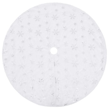 Covor fusta brad Craciun de lux, alb, 122 cm, blana artificiala 330273 Covor fusta brad Craciun de lux, alb, 122 cm, blana artificiala 330273
